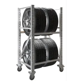 стеллаж ms pro мобильный 1350х781x606 (2 яруса, для колес)